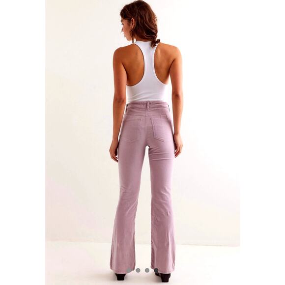Free People CRVY Karma Cord Flare Jeans Lilac Smoke S - Picture 3 of 4